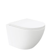 Koko Tornado Flush Wall Hung Toilet Suite, Matte White with Slim Seat